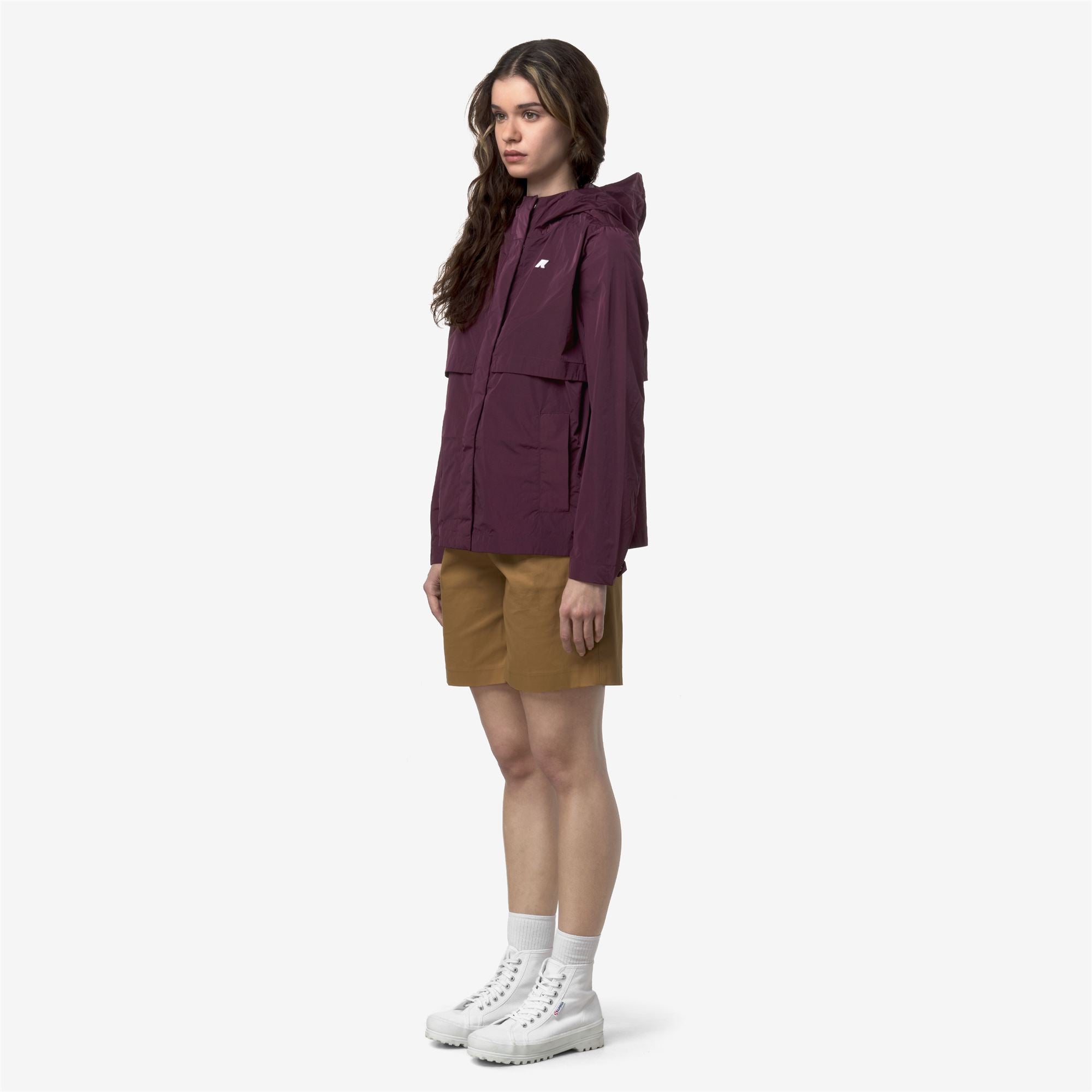 k-way-sophile-satin-glass-veste-court-femme-violet-mauve-wine image 2