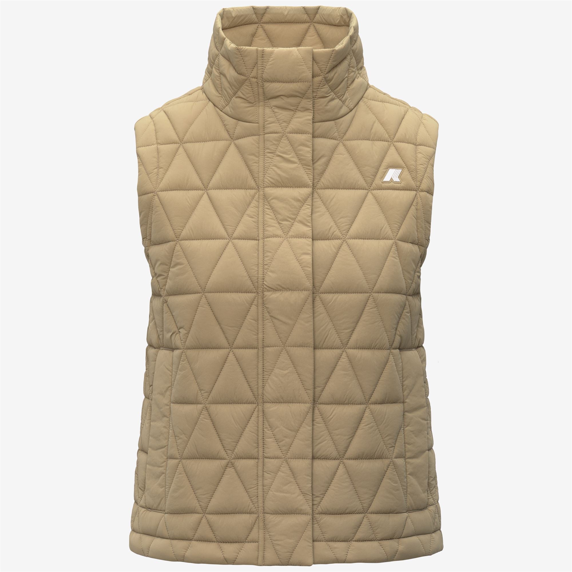 k-way-satine-diamond-quilted-warm-gilet-femme-beige-khaki image 5