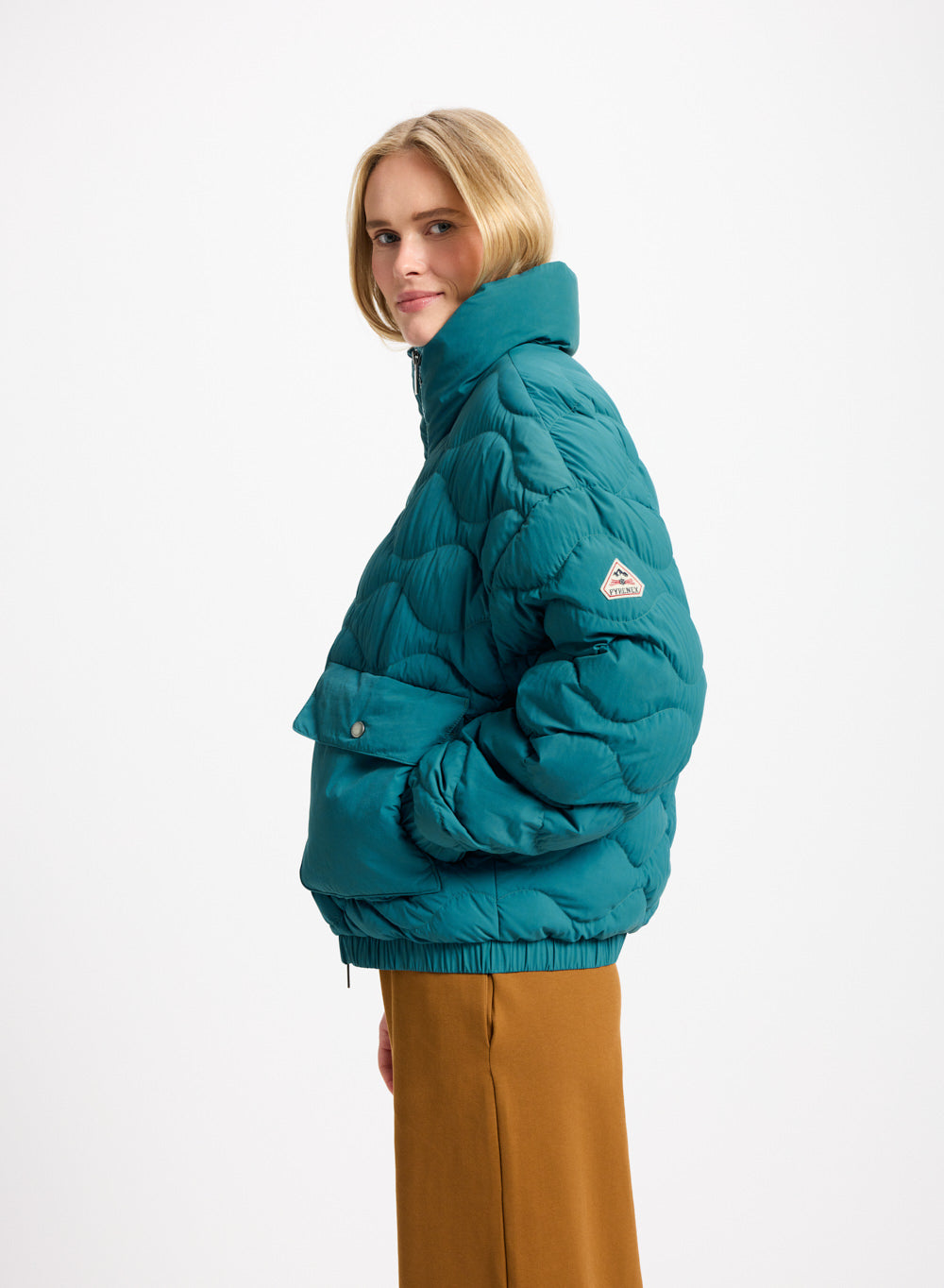 pyrenex-enola-doudoune-courte-bomber-turquoise-duvet image 3