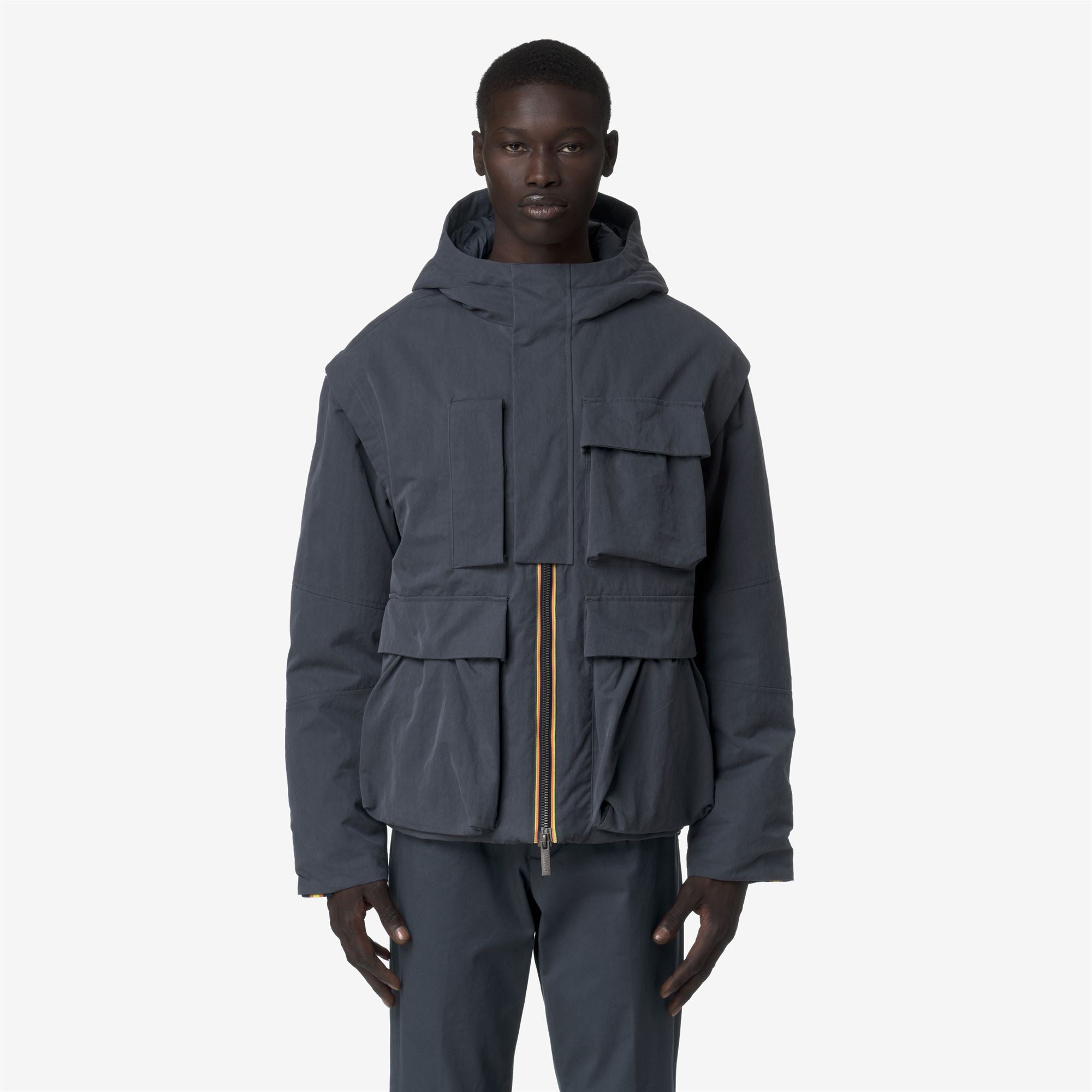 k-way-guillermo-cotton-feel-parka-court-homme-blue-airforce-combo image 1