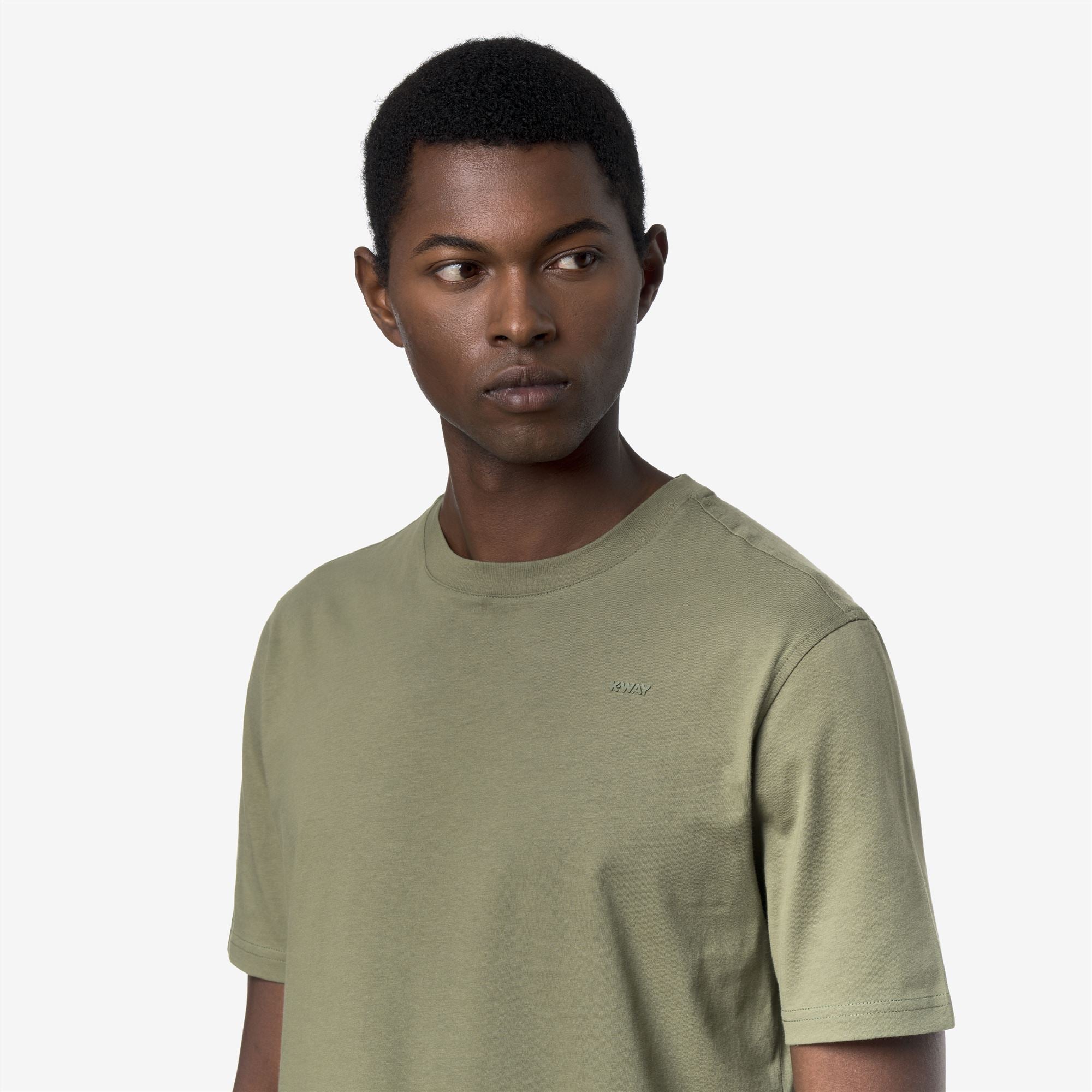 k-way-odom-jersey-micro-lettering-slim-t-shirt-homme-green-lichen image 4