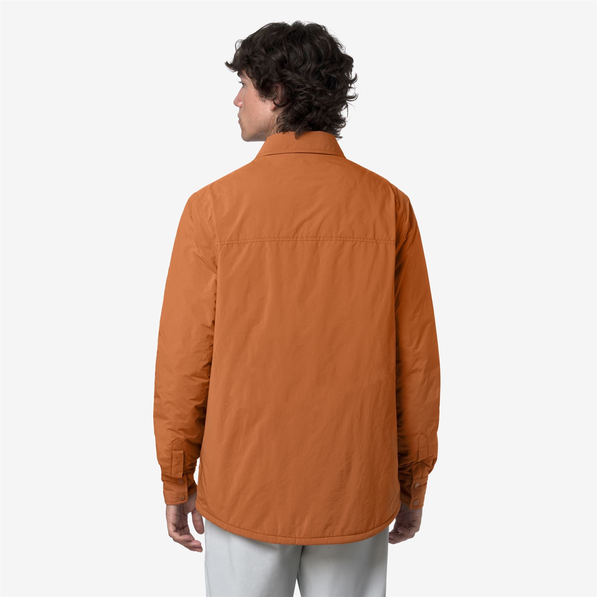 k-way-umbert-plain-warm-surchemise-courte-homme-orange-adobe image 3