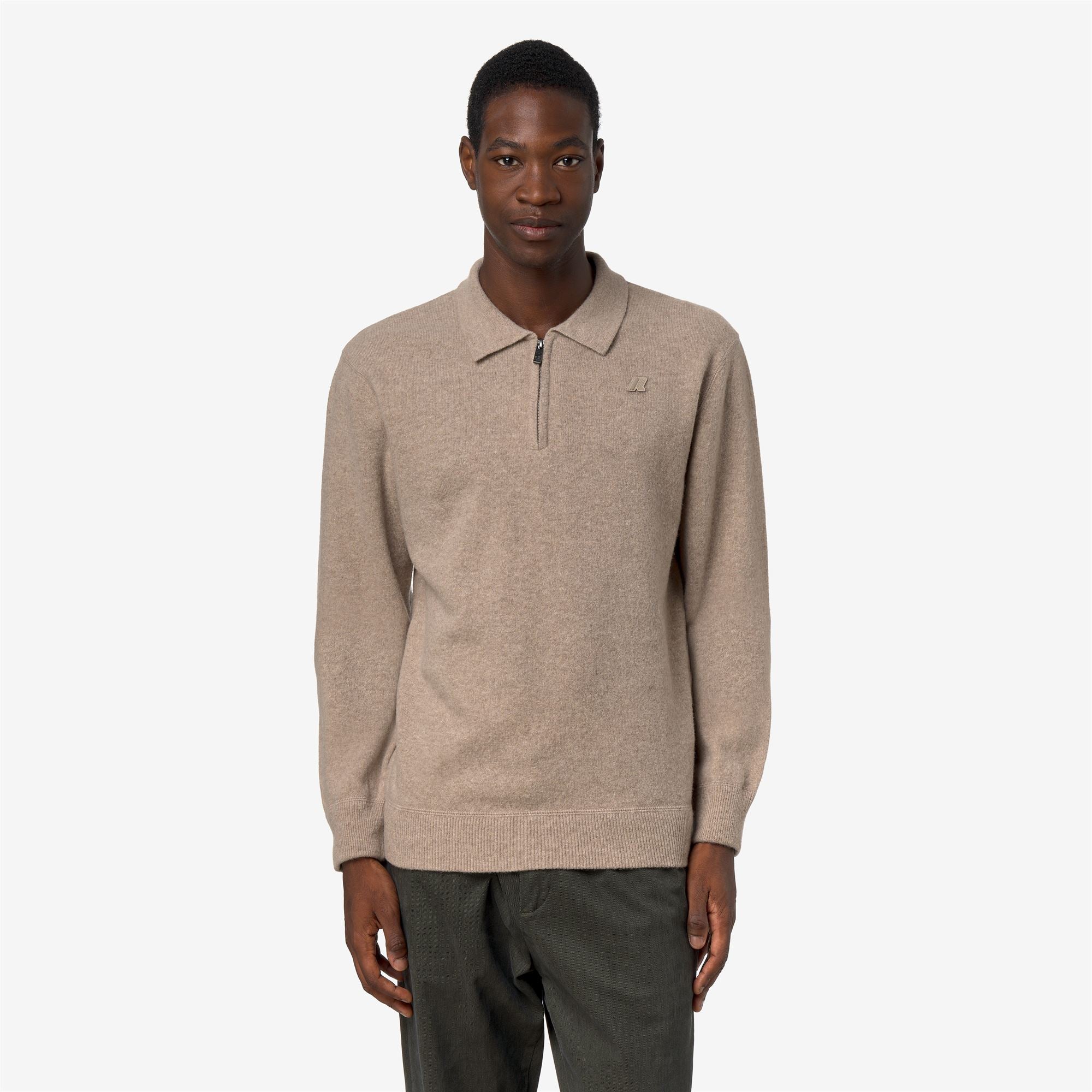 k-way-gleren-fleece-stitch-polo-homme-beige-plaza image 1