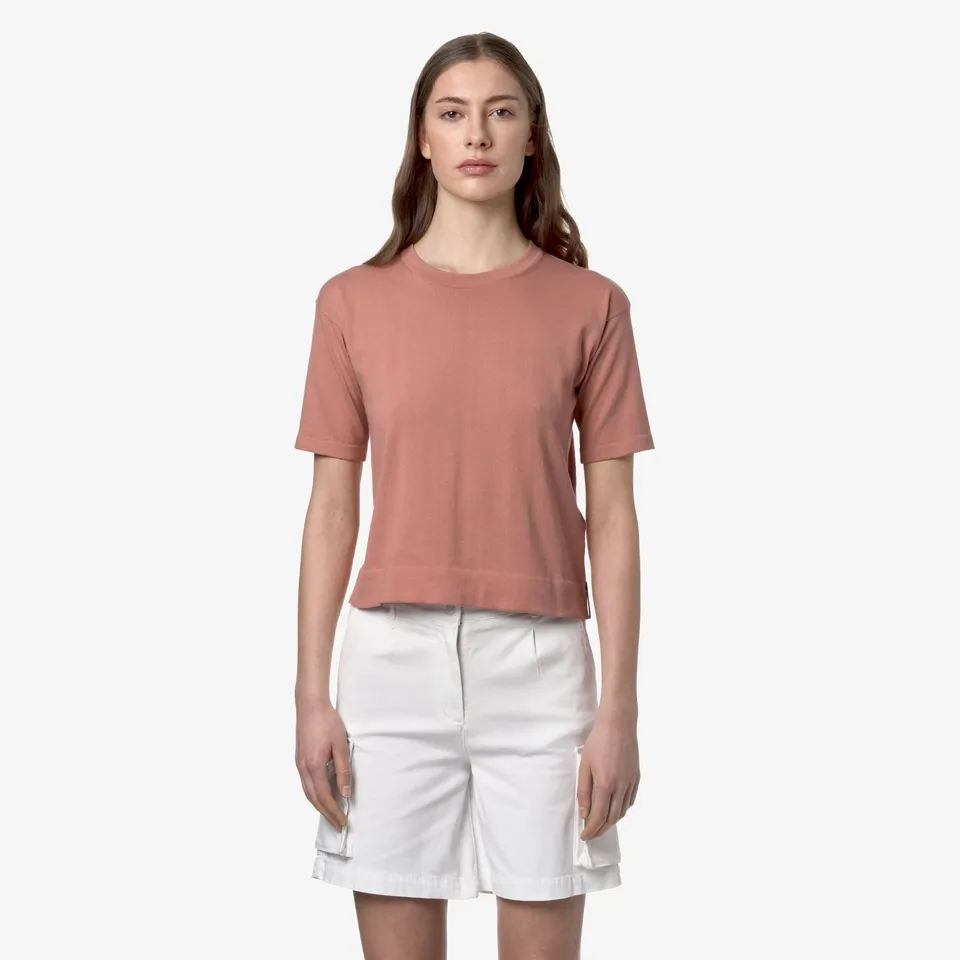 k-way-esmer-pull-over-maille-femme-rose-brown image 1