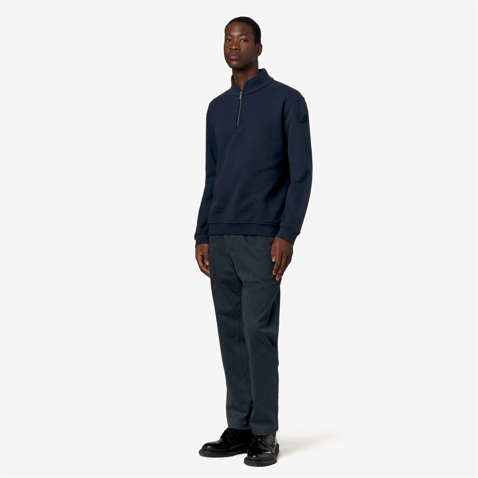 k-way-aubie-cotton-cashmere-pull-homme-blue-depth image 4