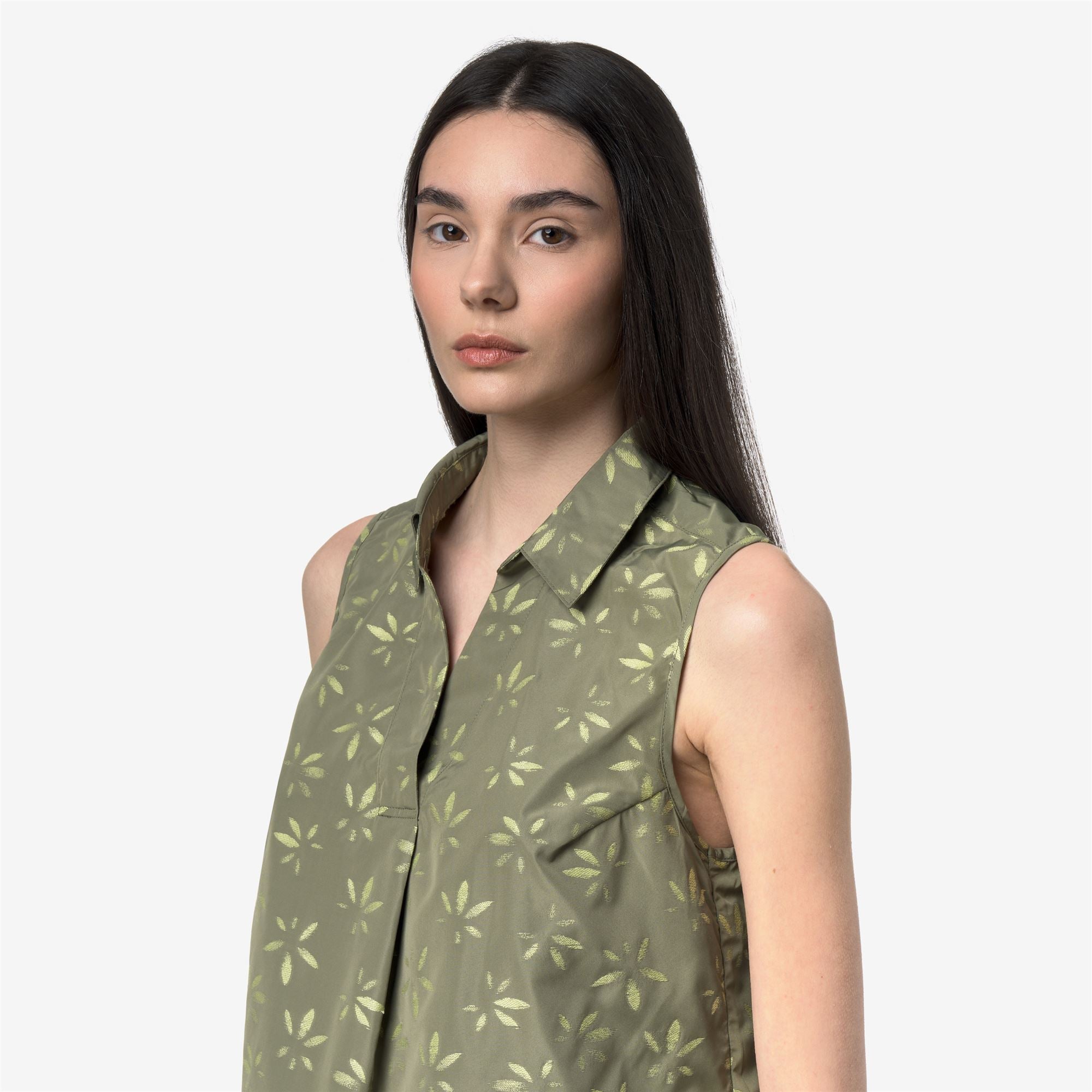 k-way-anty-emby-jacquard-haut-femme-green-lime-jacquard image 4