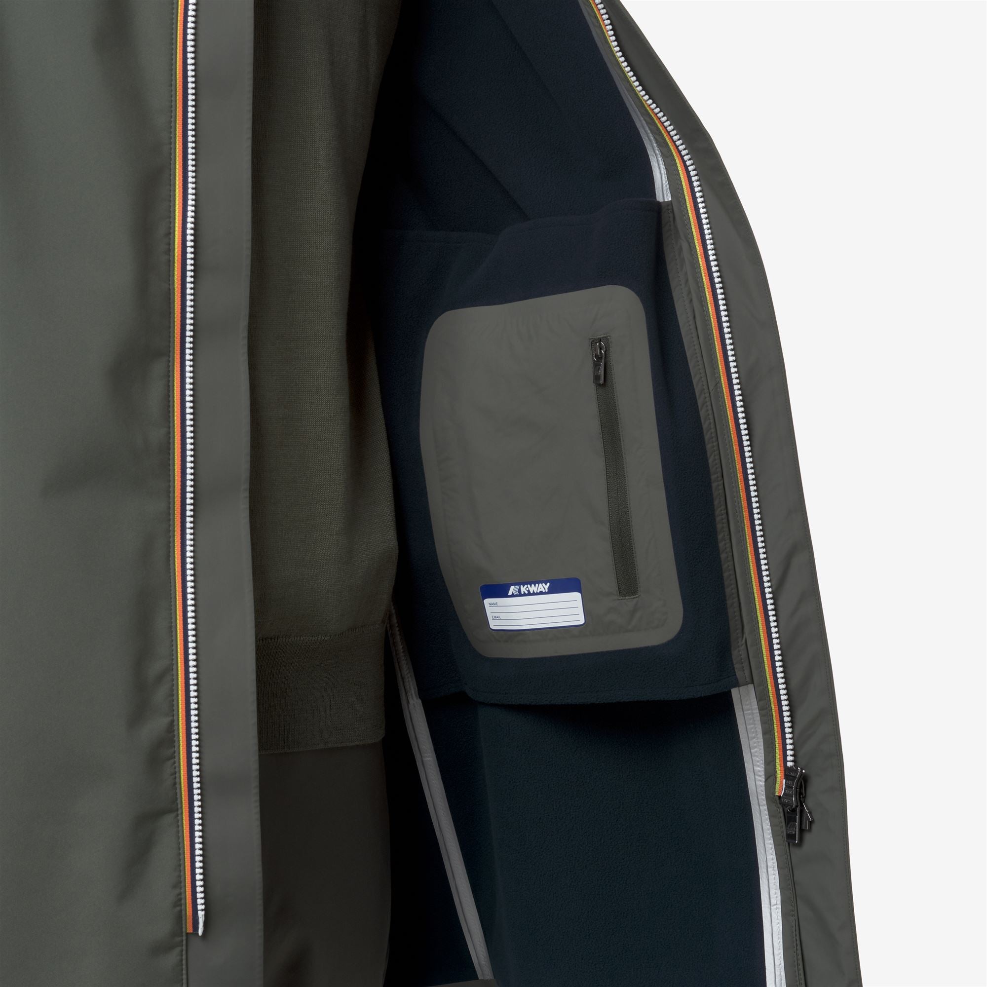 k-way-thomas-bonded-veste-longue-homme-green-blackish-blue-depth image 4