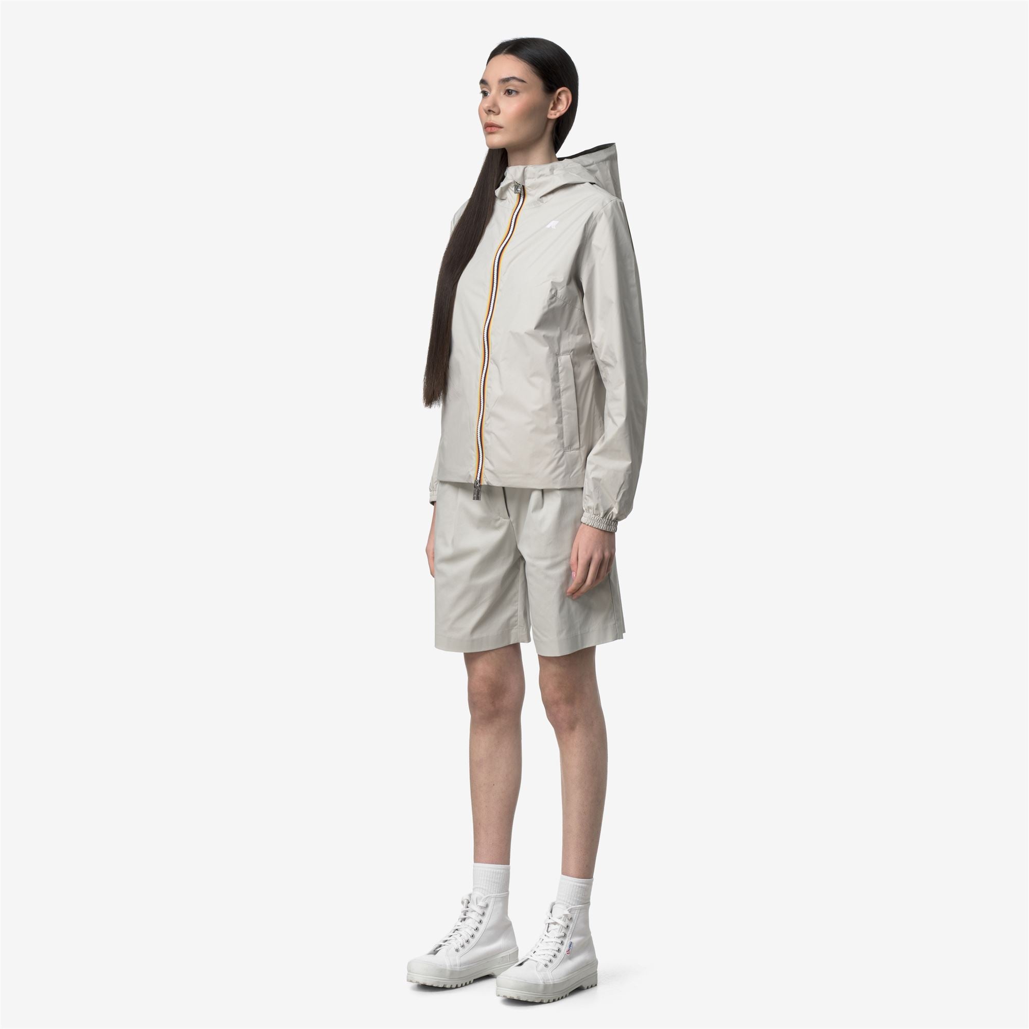 k-way-lil-2-0-plus-2-double-veste-courte-r-versible-femme-beige-lt-green-lichen image 2