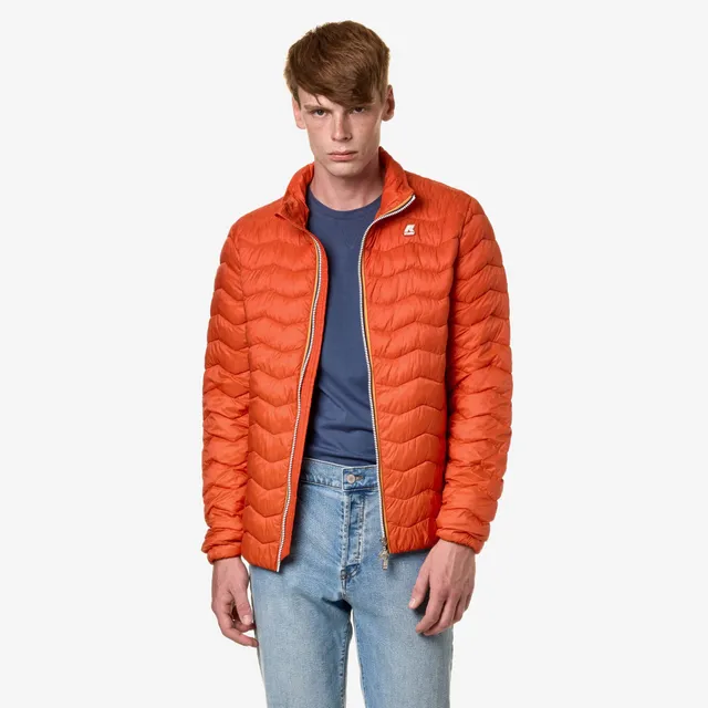 k-way-valentine-quilted-warm-veste-court-homme-orange-pumpkin image 1