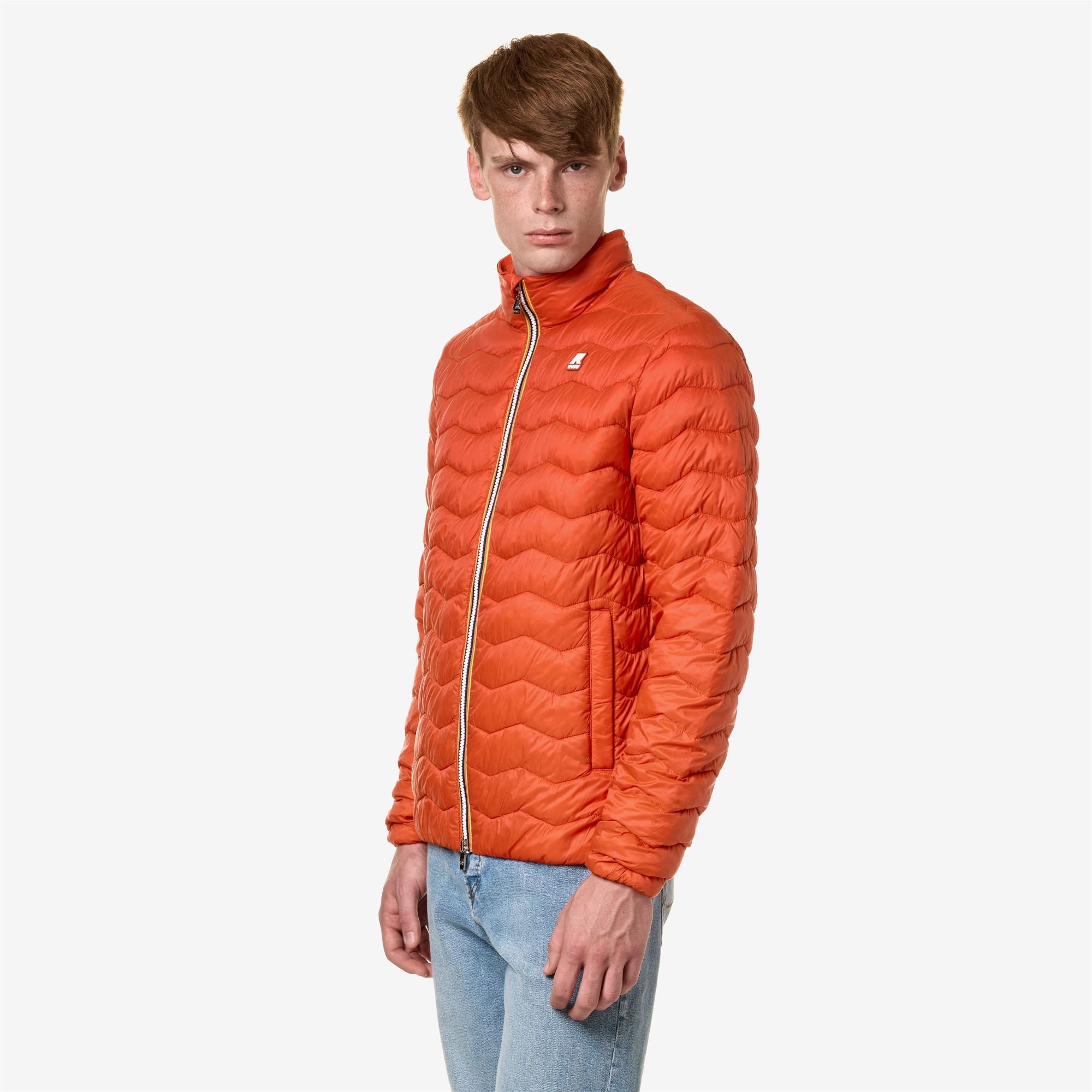k-way-valentine-quilted-warm-veste-court-homme-orange-pumpkin image 2
