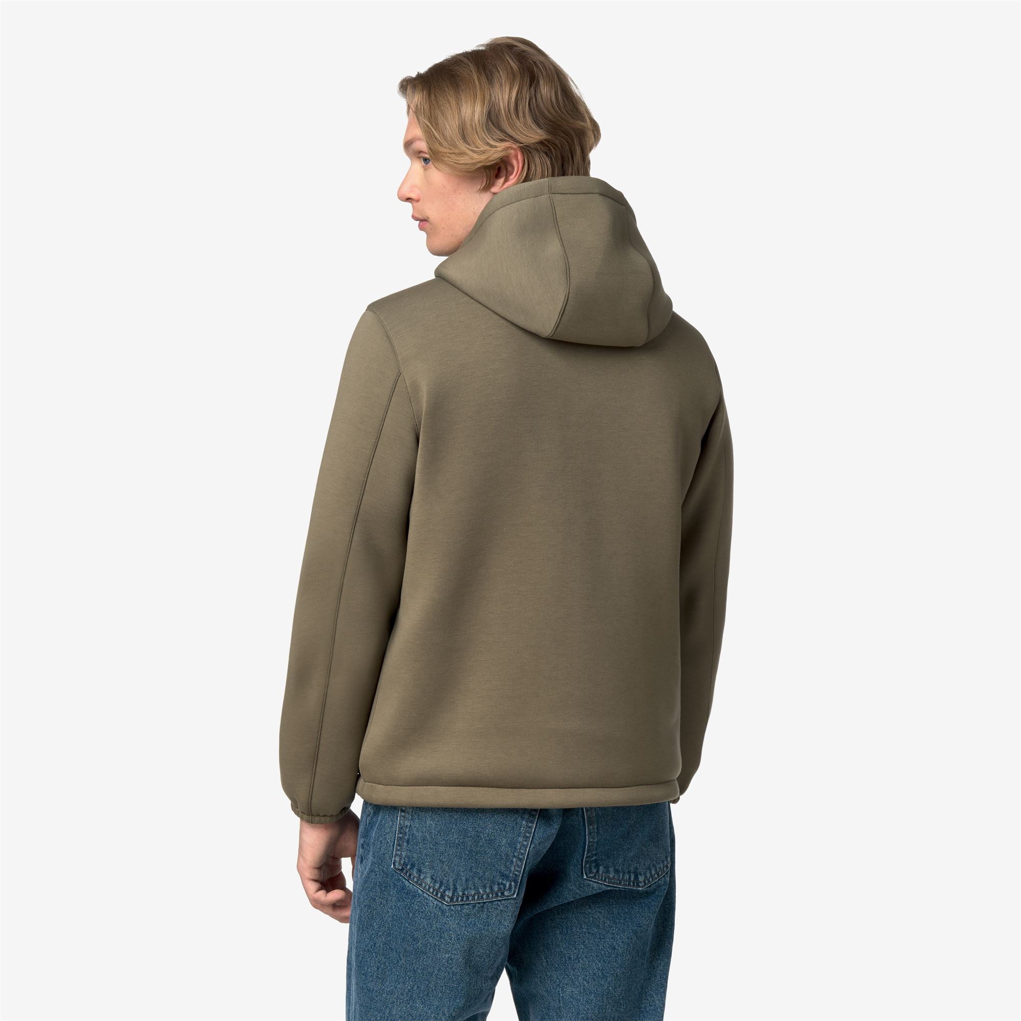 k-way-jack-spacer-nylon-double-veste-courte-homme-green-army-blue-depth image 3