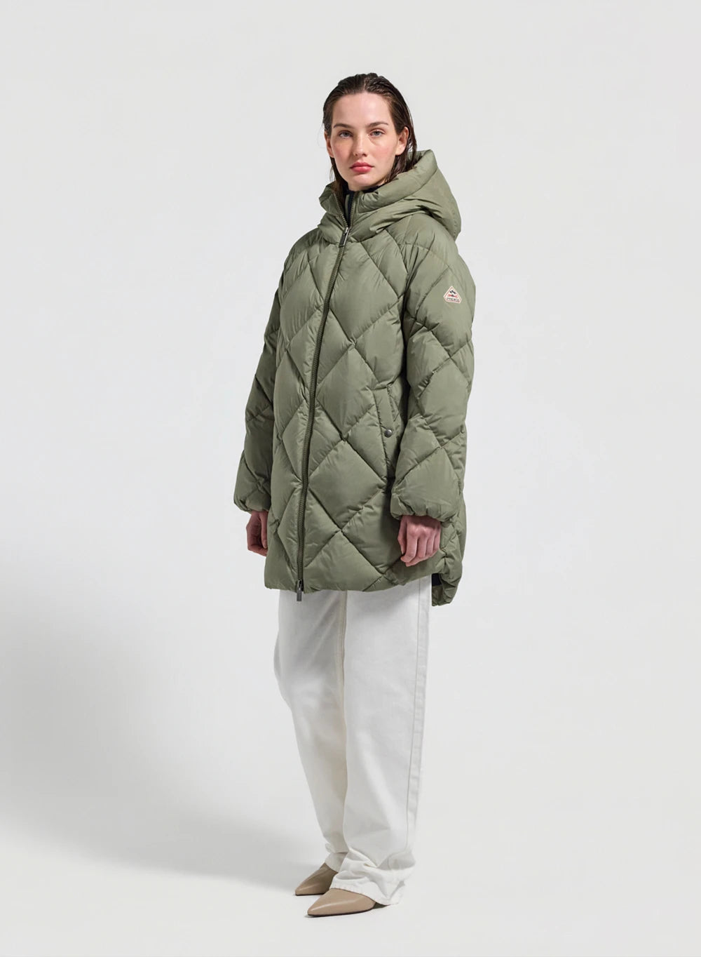 doudoune-longue-femme-pyrenex-adele-parka-kaki-clair image 2