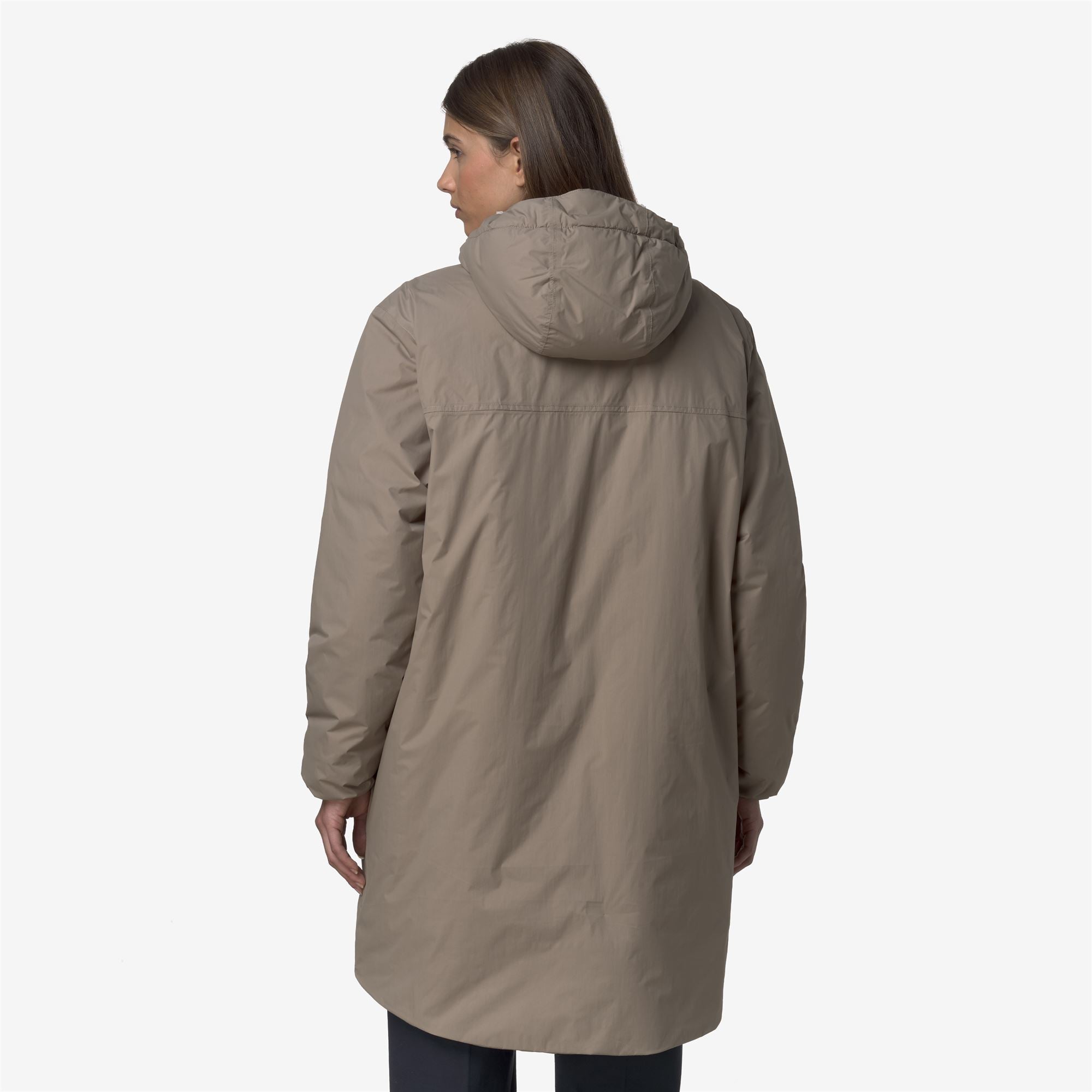 k-way-le-vrai-4-0-eiffel-east-orsetto-imperm-able-3-4-unisexe-beige-taupe image 2