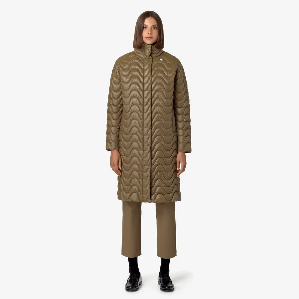 k-way-sonja-quilted-warm-veste-longue-femme-brown-corda image 1