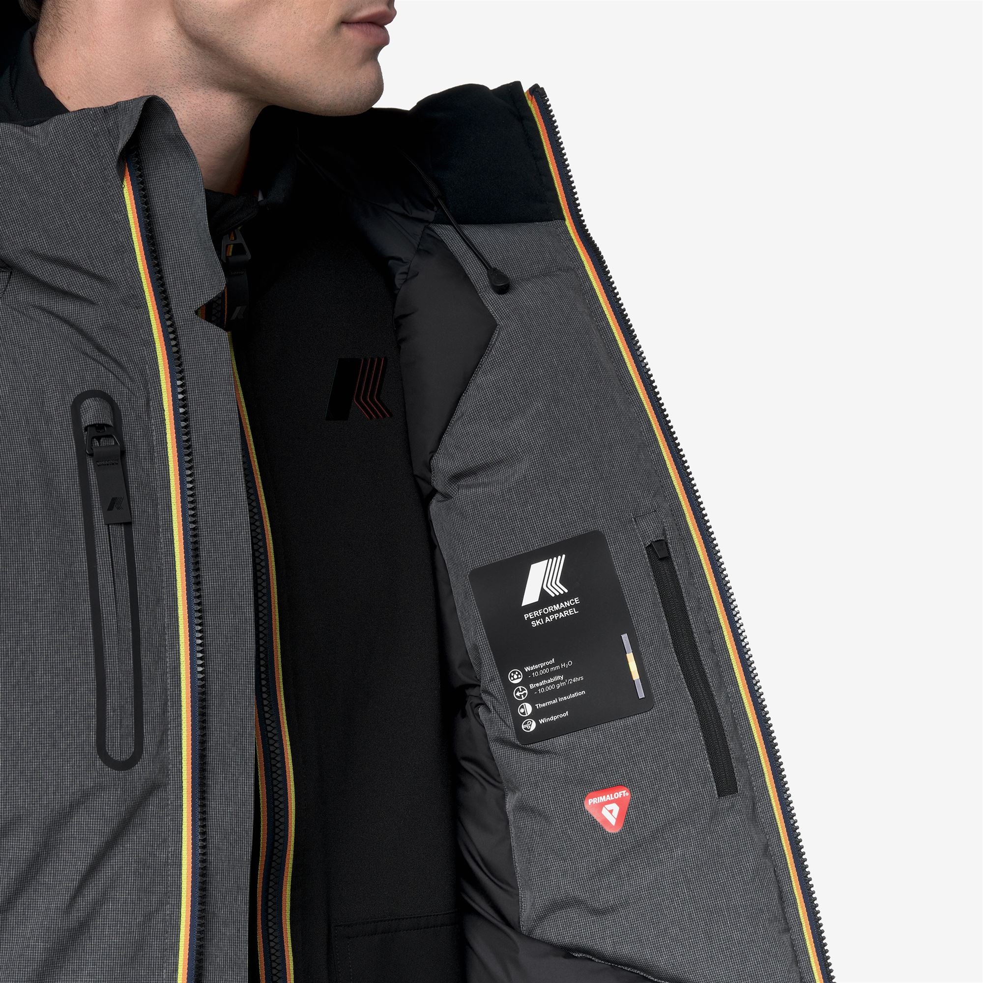 k-way-parpaillon-veste-milieu-homme-grey-dark-micro-grid image 4
