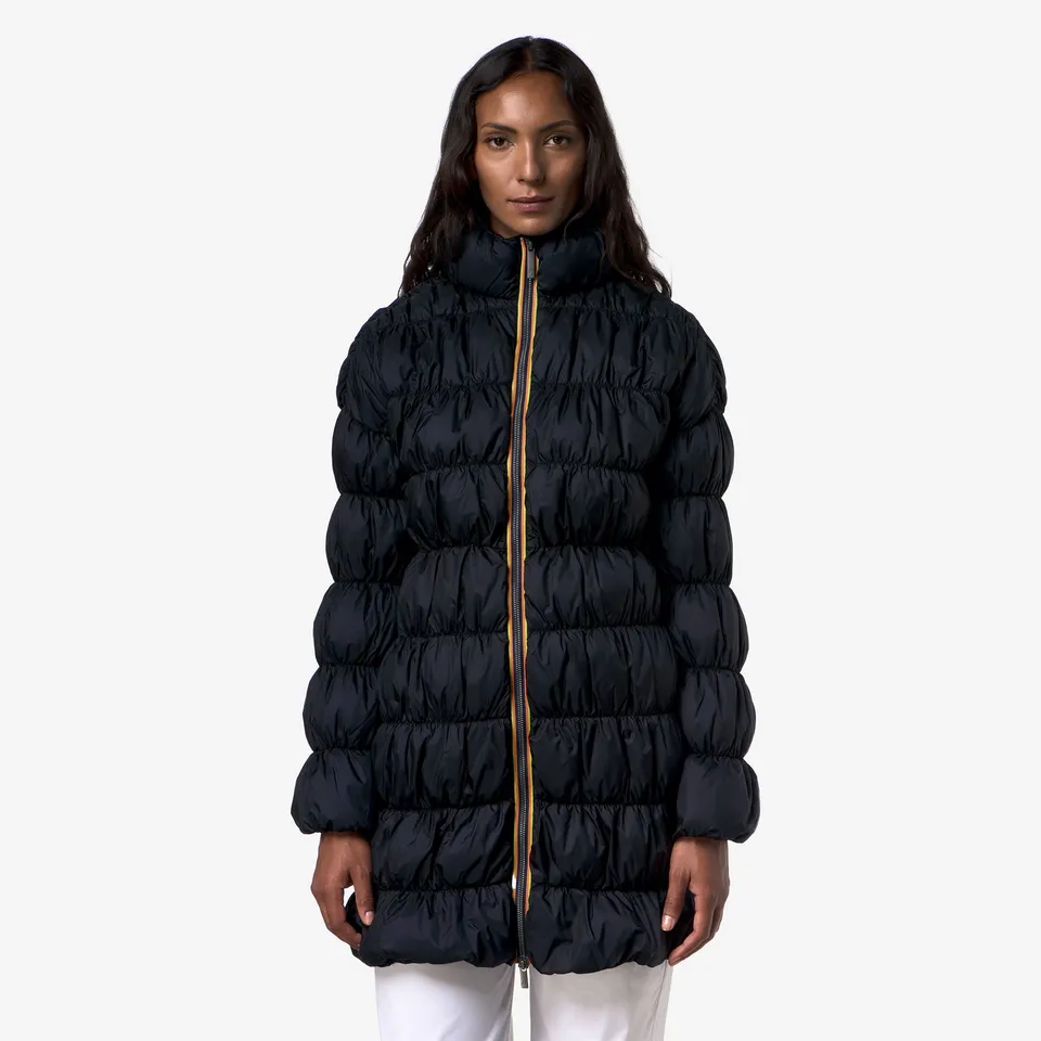 k-way-jin-maxi-ruffles-veste-longue-femme-blue-depth image 1