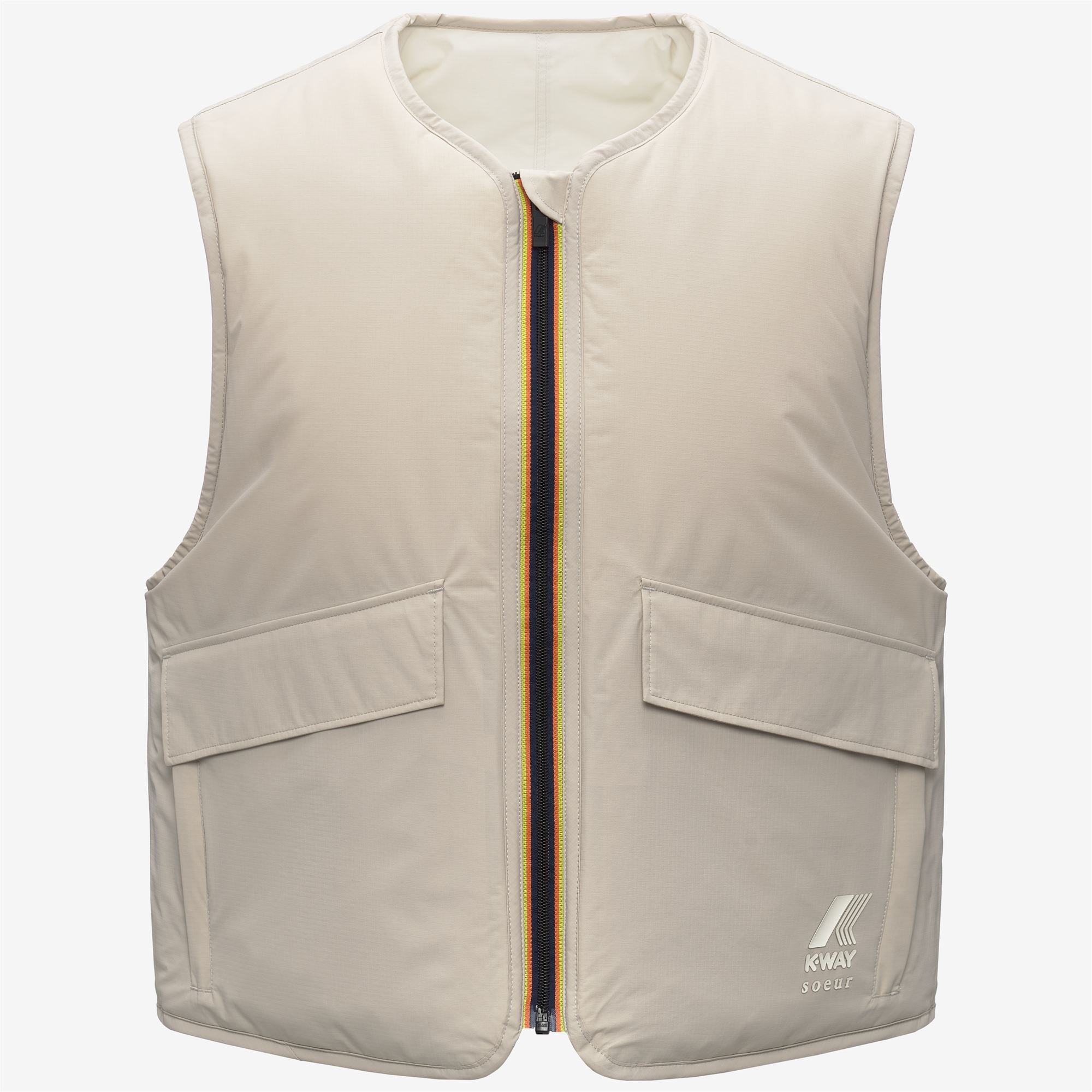 k-way-le-vrai-2-1-amiable-wes-gilet-femme-grey-beige image 7