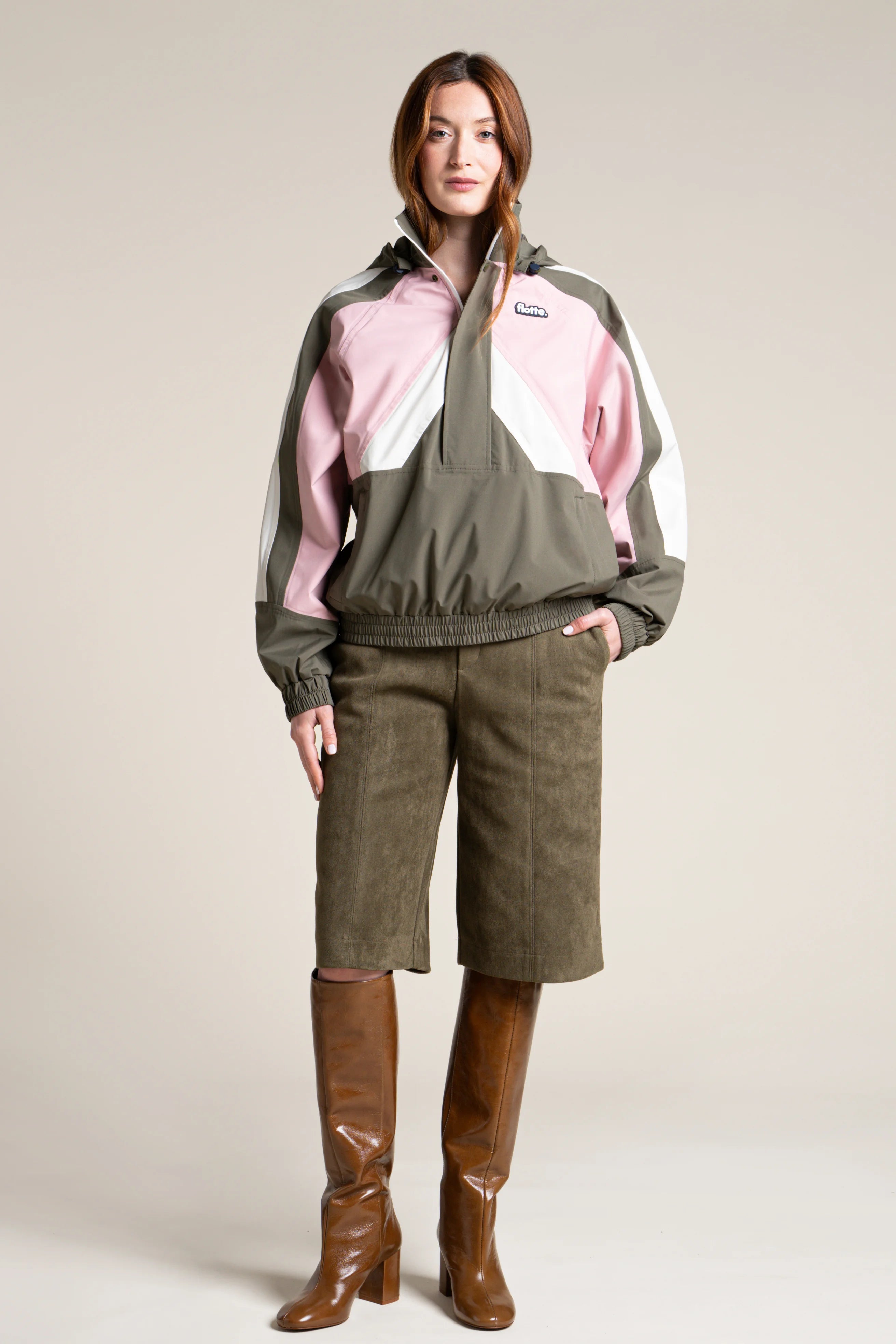 flotte-abbesses-veste-imperm-able-courte-tricolore-argile-bleu-roi image 2