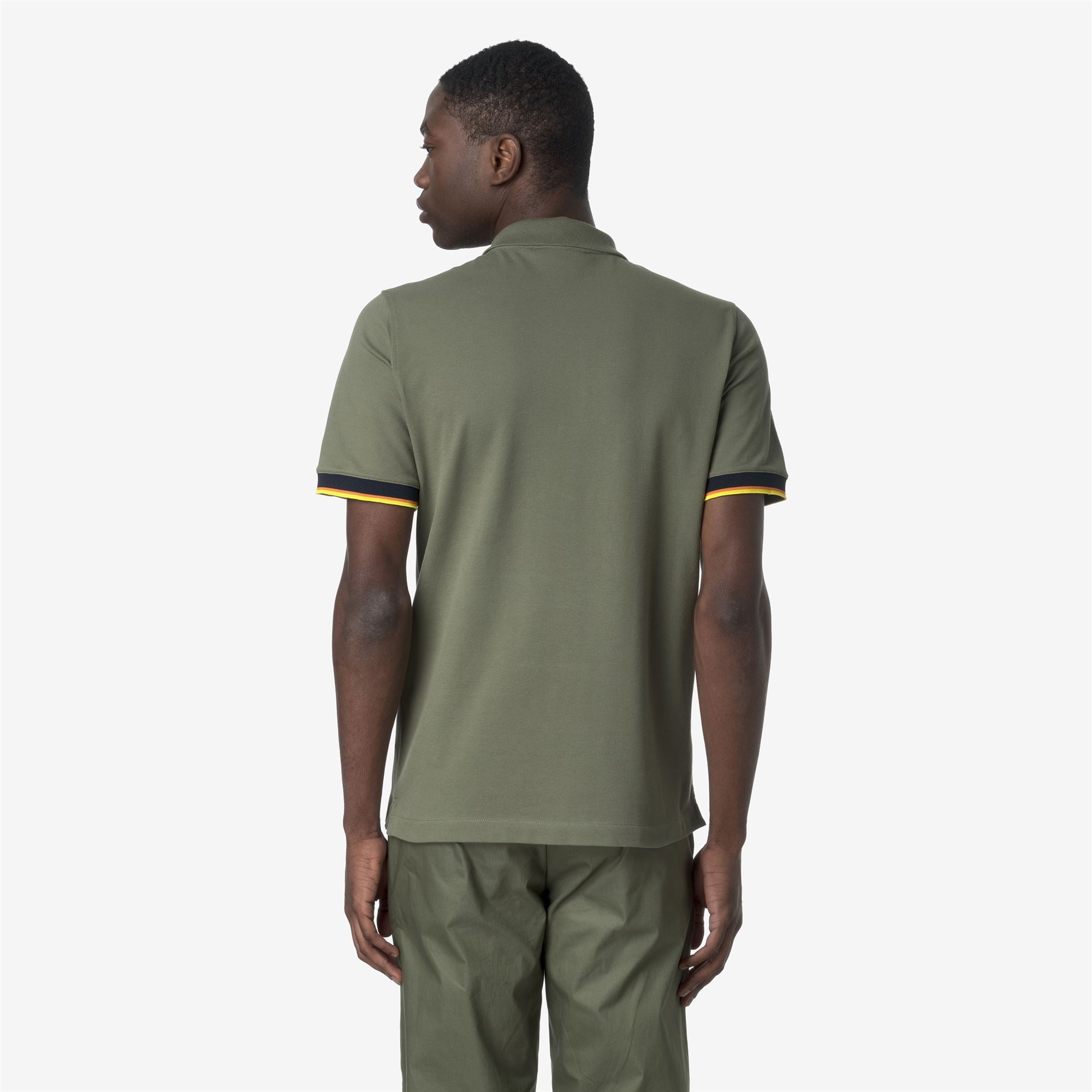 k-way-vincent-piqu-slim-polo-homme-green-lichen image 3