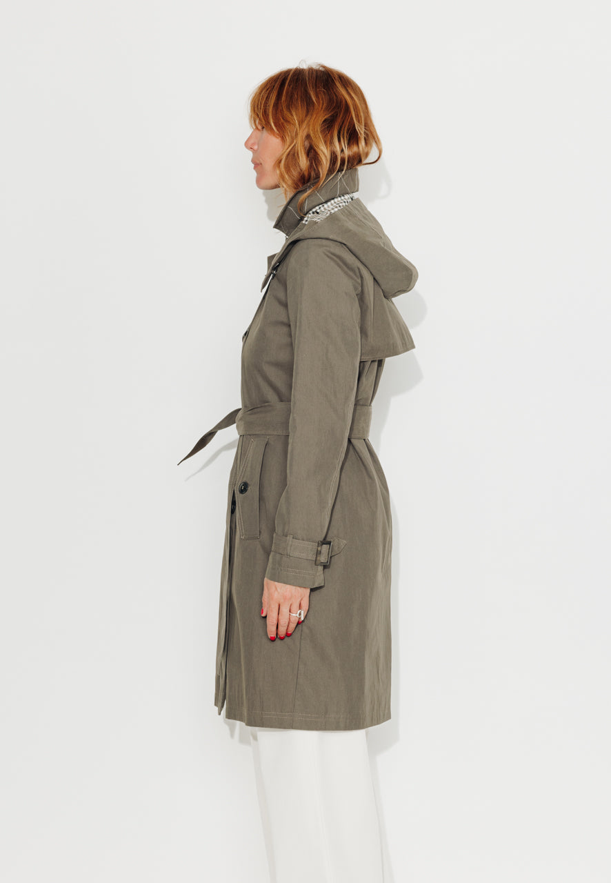 trench-coat-rosier-trench-capuche-amovible-en-coton-d-perlant-taupe-mi-long image 4