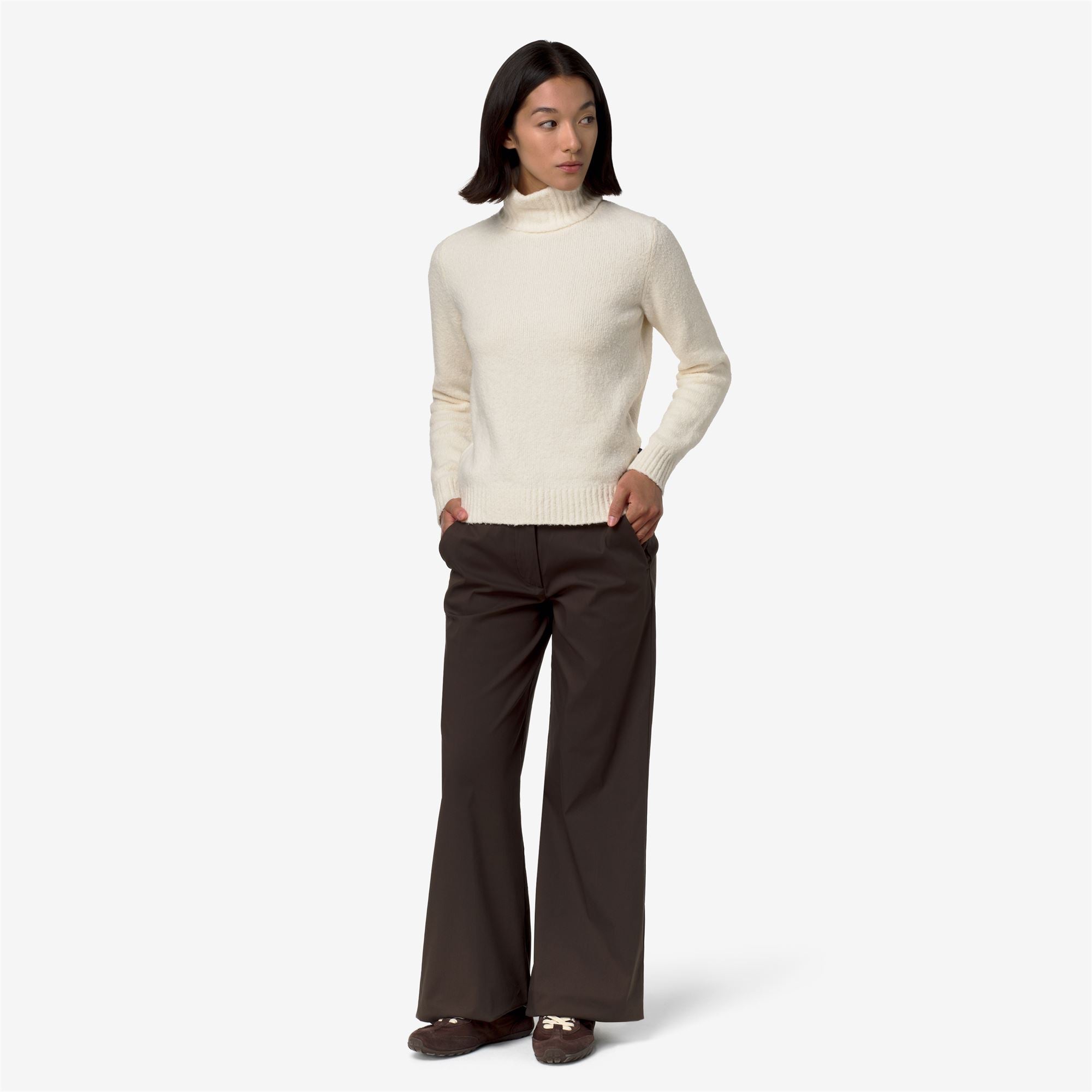 k-way-peggy-sponge-yarn-pull-col-roul-femme-white-natural image 4
