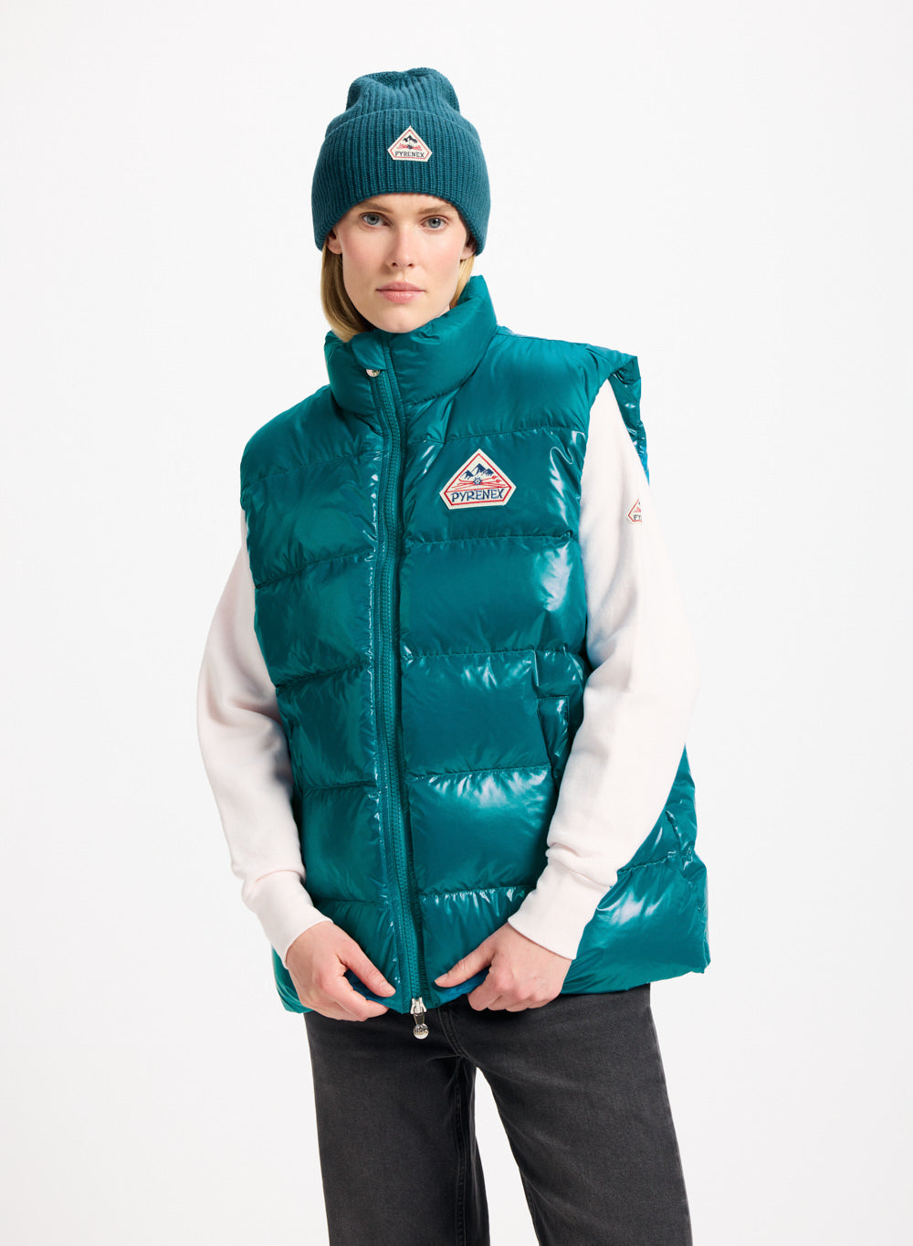 pyrenex-john-doudoune-sans-manche-unisexe-bleu-turquoise image 2