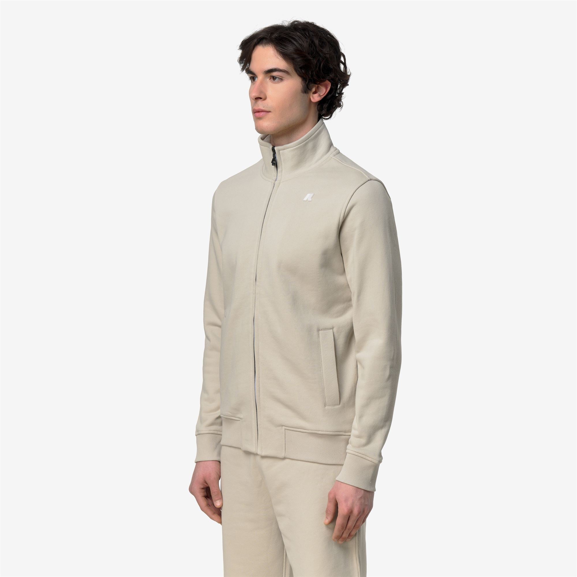k-way-finn-french-terry-veste-polaire-homme-beige-lt image 2