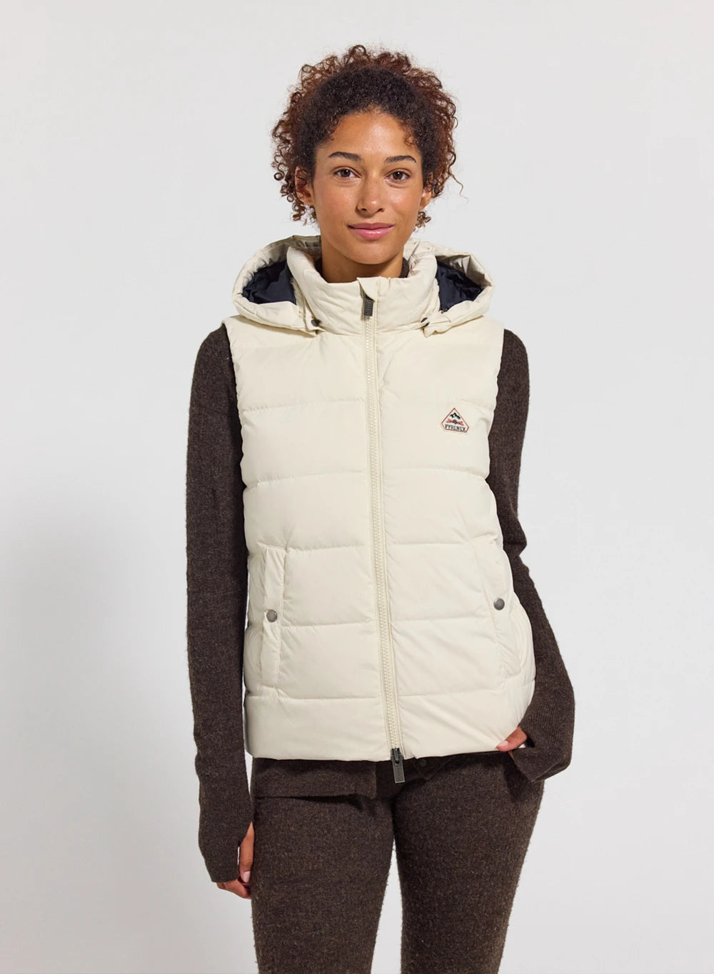 pyrenex-spoutnic-doudoune-sans-manches-femme-blanche-capuche-amovible image 1