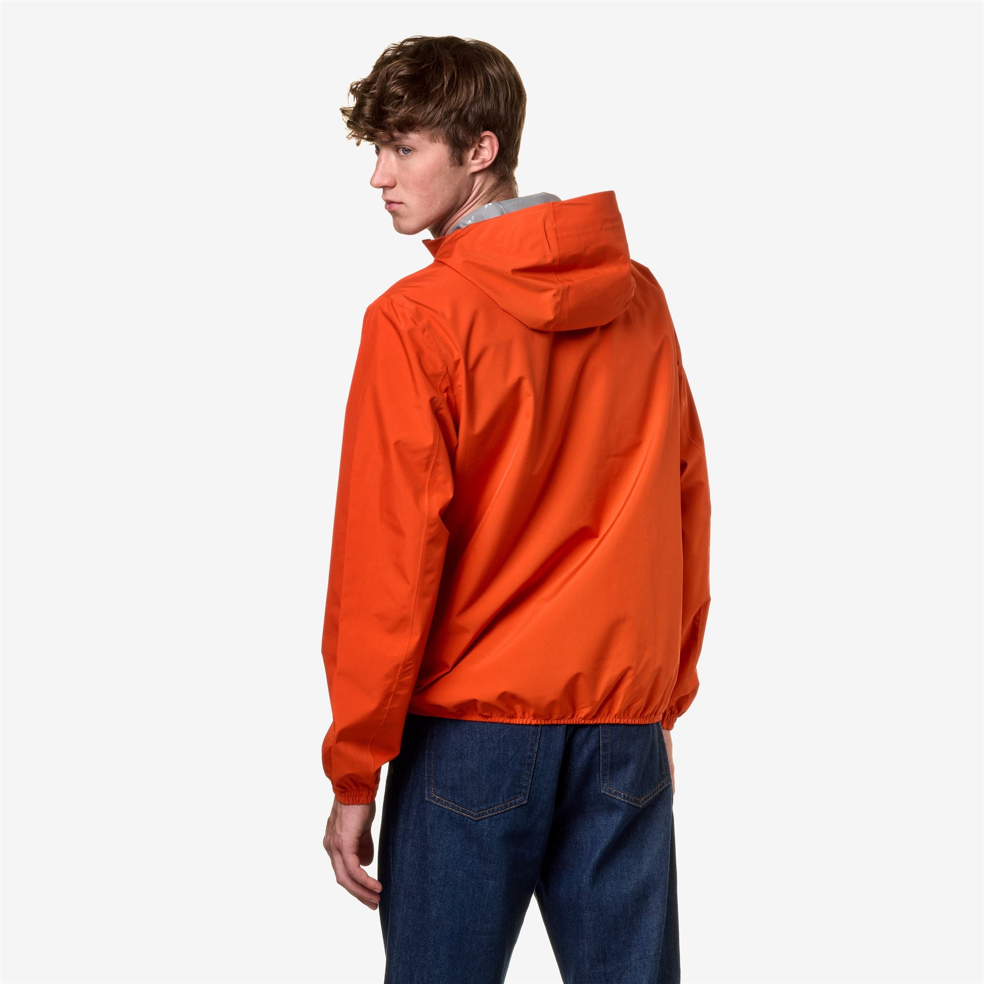 k-way-jack-eco-stretch-dot-veste-coupe-vent-court-homme-orange-pumpkin image 3