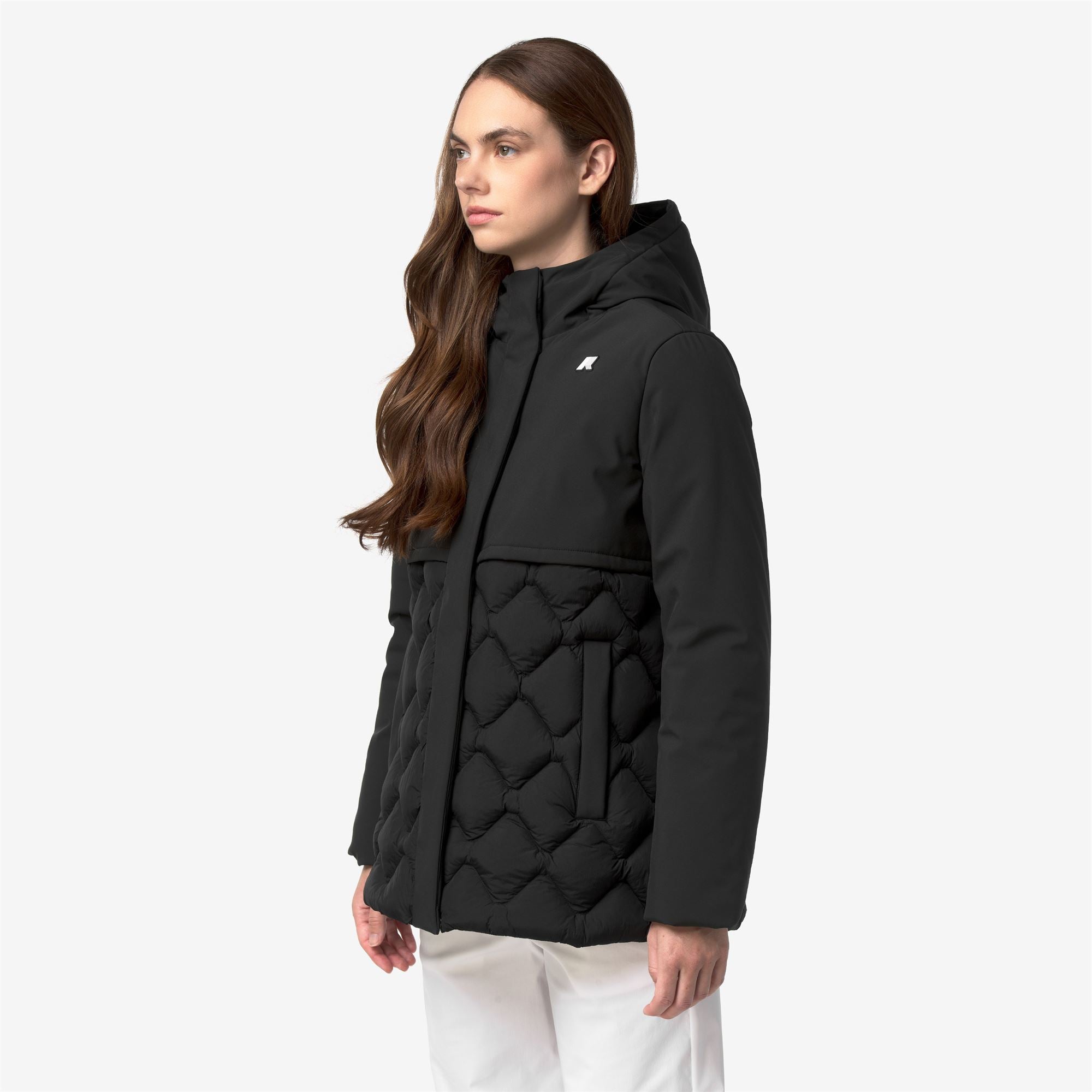 k-way-siphane-hybrid-warm-shell-veste-mi-longue-femme-black-pure image 2