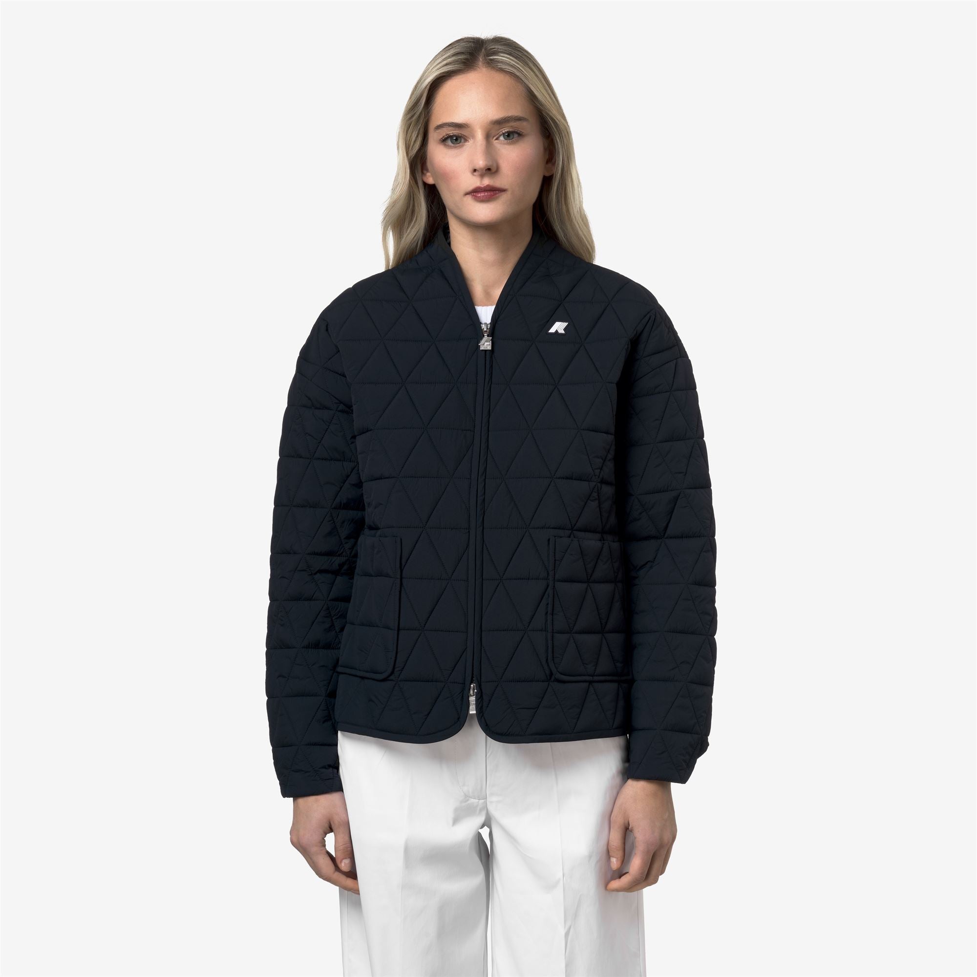 k-way-selime-diamond-quilted-warm-af-veste-mi-longue-femme-blue-depth image 1