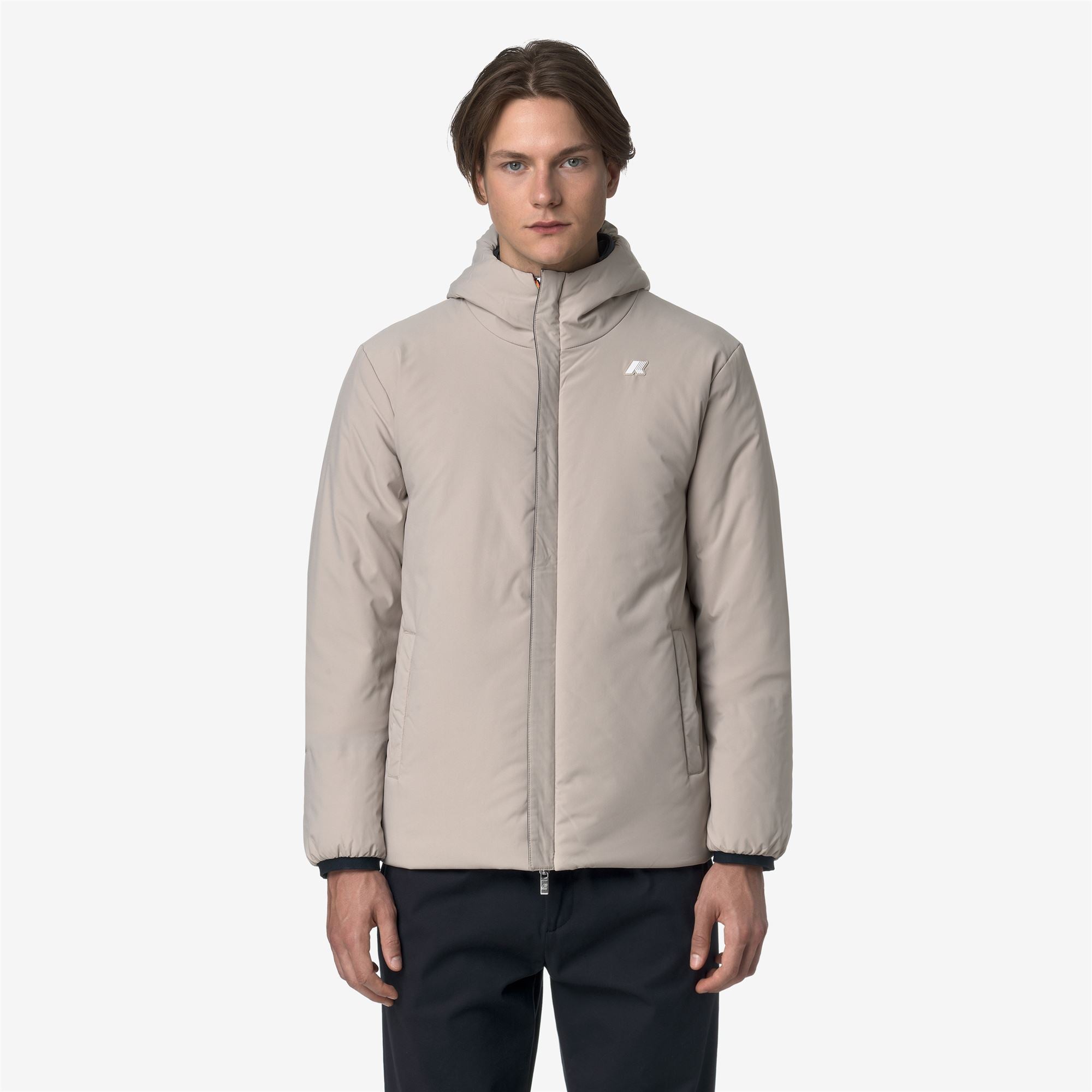 k-way-jack-st-warm-double-veste-r-versible-homme-blue-depth-beige-cashmere image 4