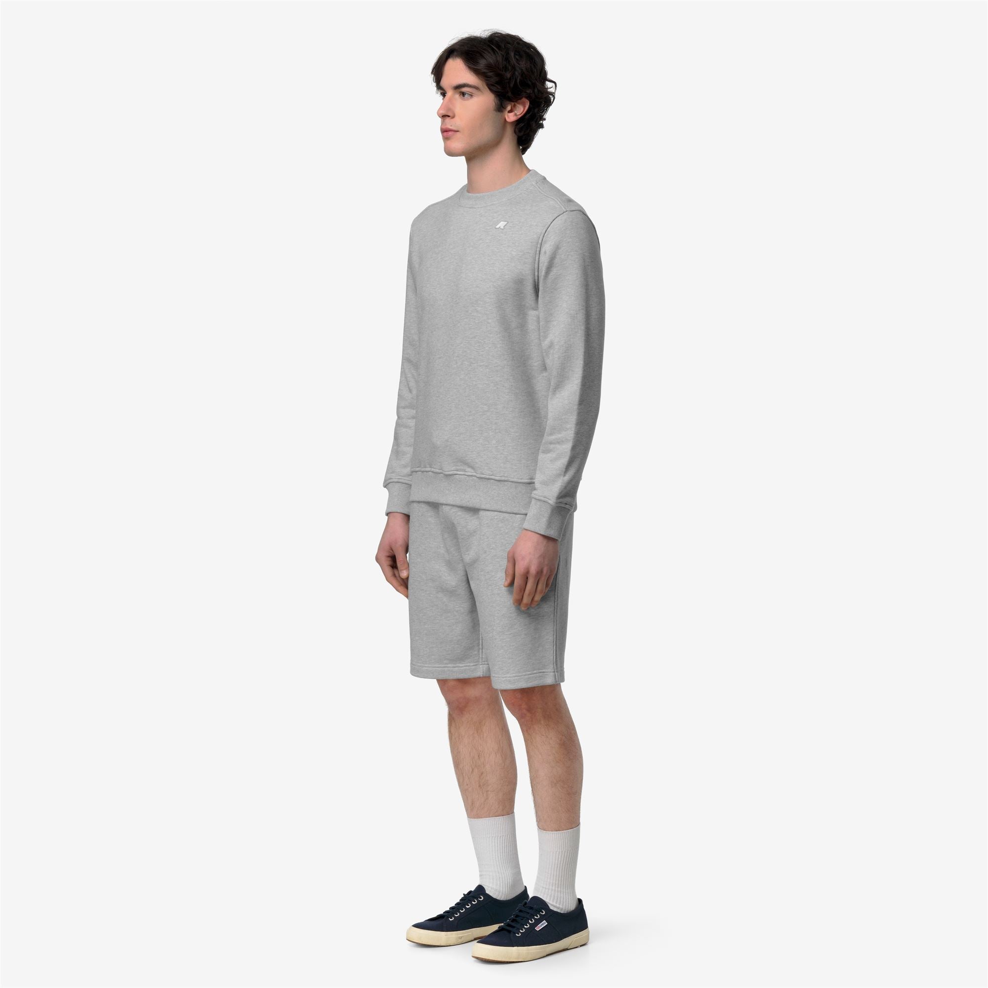 k-way-baptiste-french-terry-sweat-pull-homme-grey-mid-mel image 2