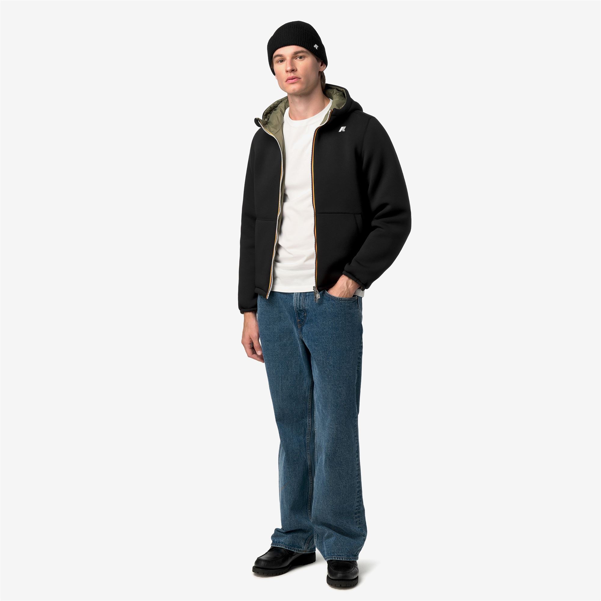 k-way-jack-spacer-nylon-double-veste-r-versible-homme-black-pure-green-army image 4
