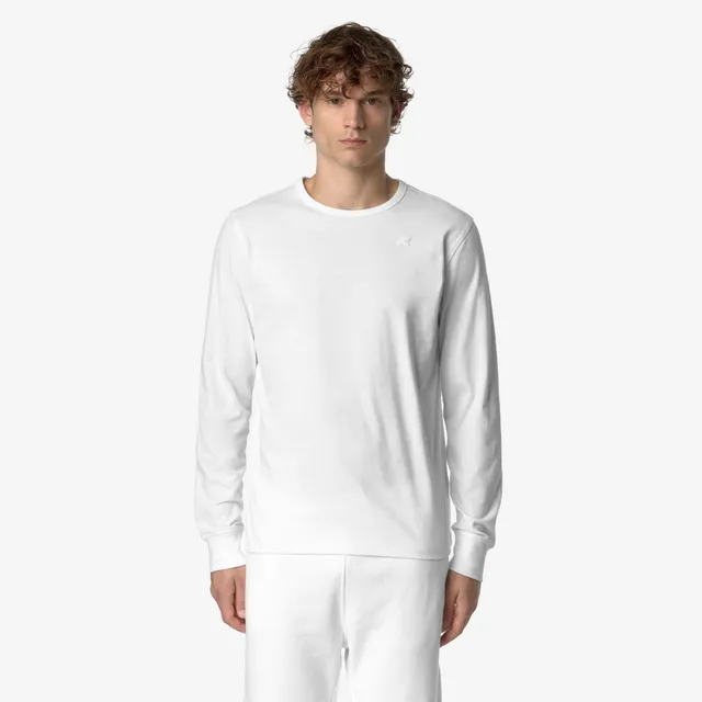 k-way-elmer-js-peach-t-shirt-manches-longues-homme-white-gardenia image 1