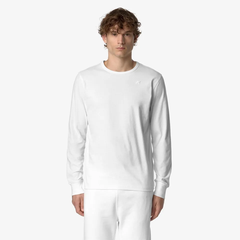 k-way-elmer-js-peach-t-shirt-manches-longues-homme-white-gardenia image 1