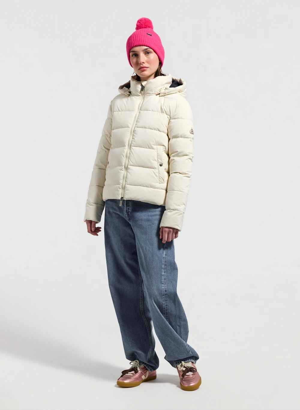pyrenex-spoutnic-blanche-doudoune-femme-capuche-amovible-d-perlante image 2