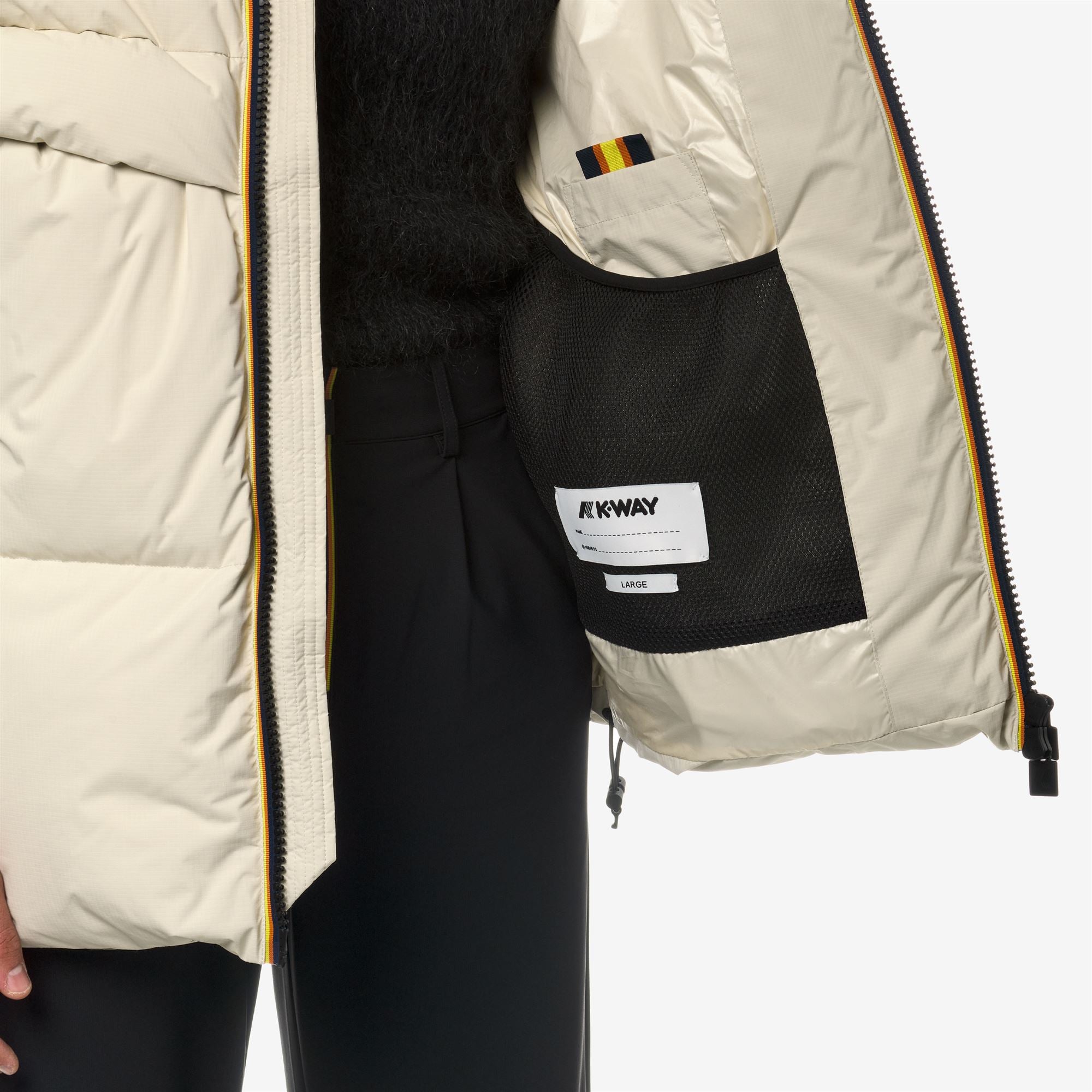 k-way-clauden-2-1-amiable-thermo-heavy-veste-mi-longue-unisexe-beige-shortbread image 4